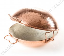 Copper Hammered Cataplana - Flat Bottom